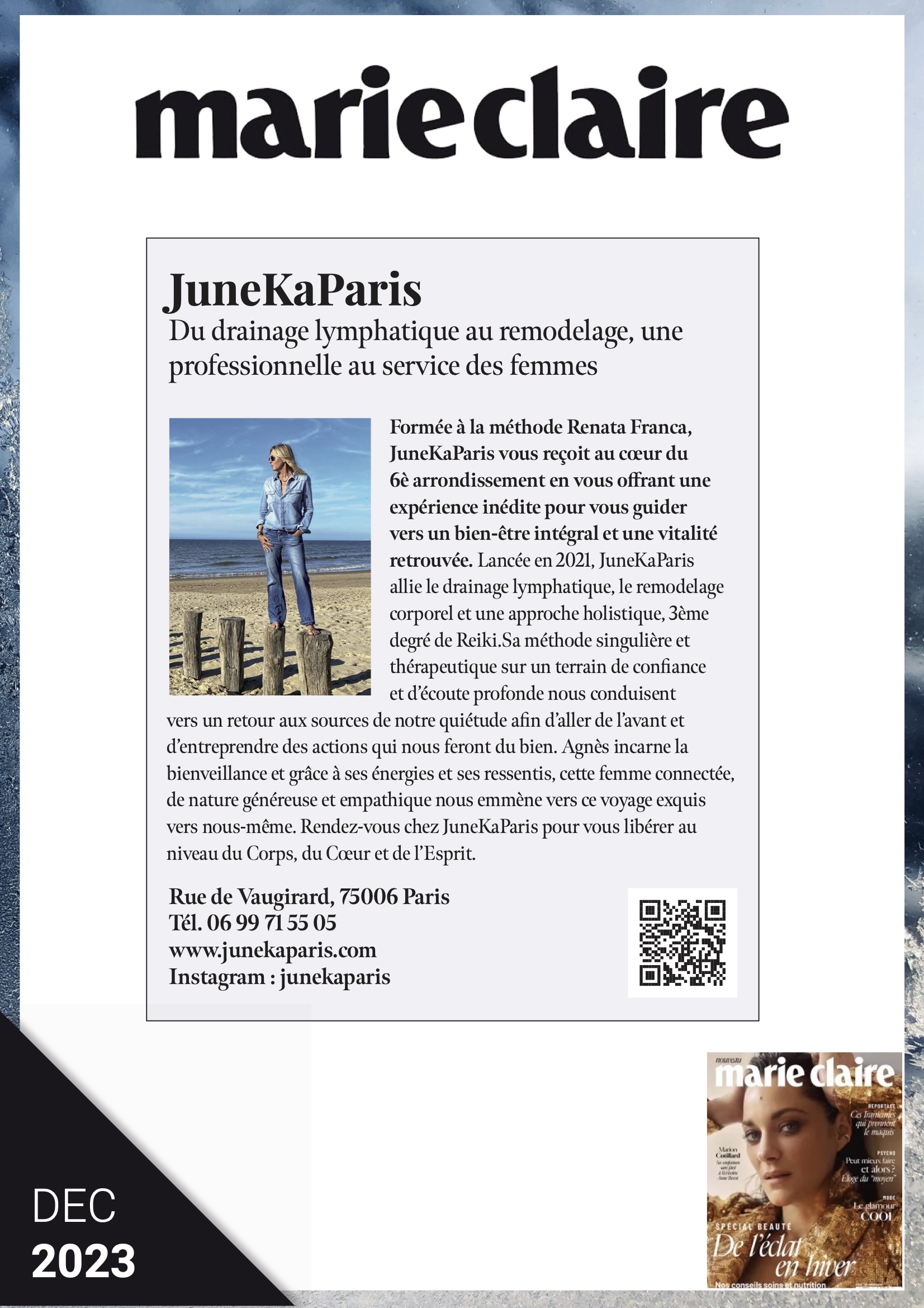 Article Marie Claire sur JuneKaParis